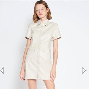 NWOT EN SAISON GIA VEGAN LEATHER MINI DRESS SIZE MEDIUM